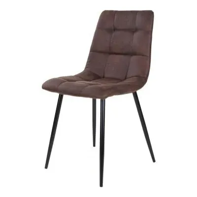 Middelfart Dining Chair Set of 2 - Dark Brown, Fabric