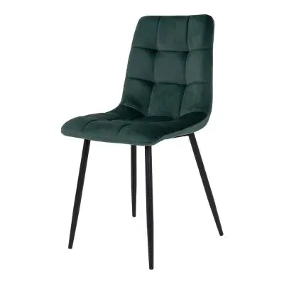 Middelfart Dining Chair Set of 2 - Dark Green, Velvet