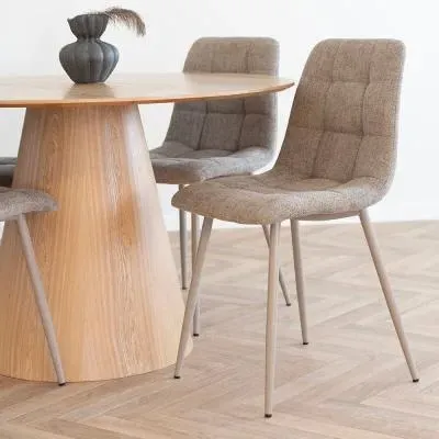 Middelfart Dining Chair Set of 2 - Grey, Fabric