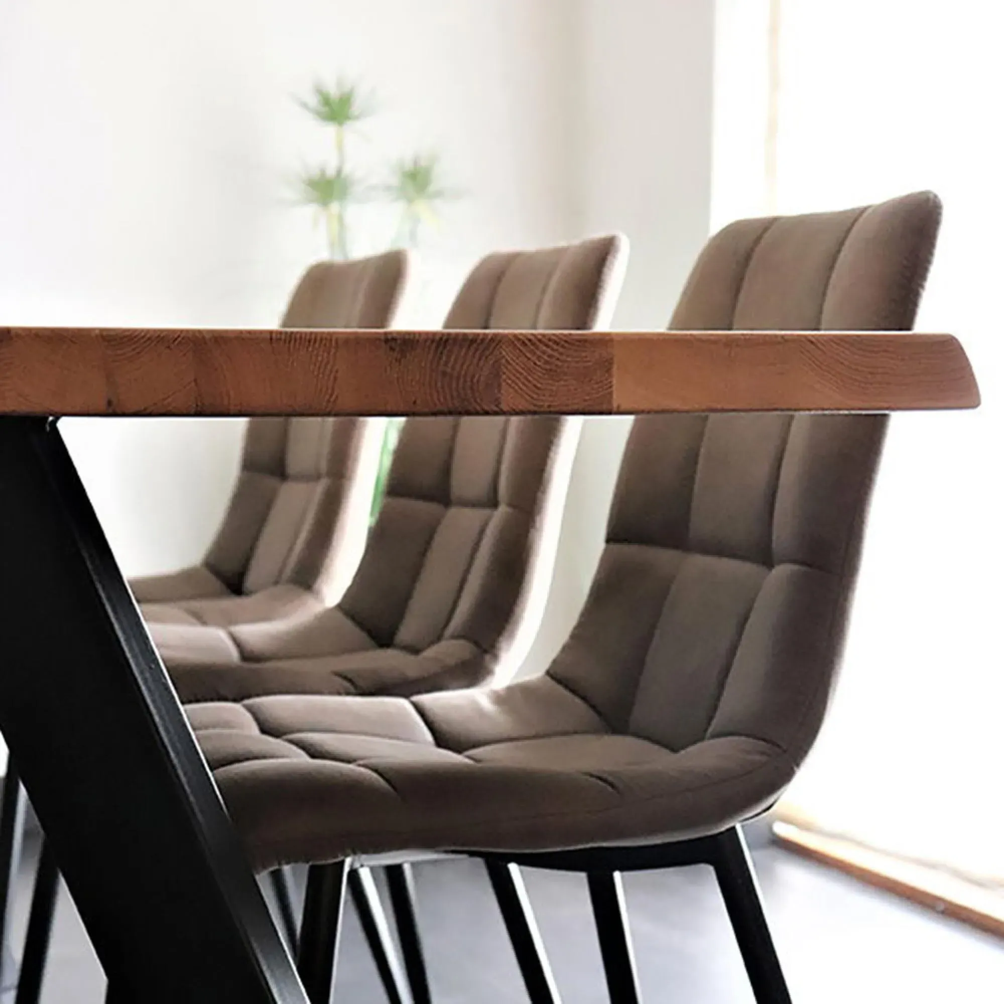 Middelfart Dining Chair Set of 2 - Light Brown, Fabric