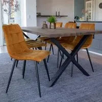 Middelfart Dining Chair Set of 2 - Mustard, Velvet