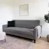 Milton Click Clack Sofa Bed with Black Legs - Dark Grey, Fabric