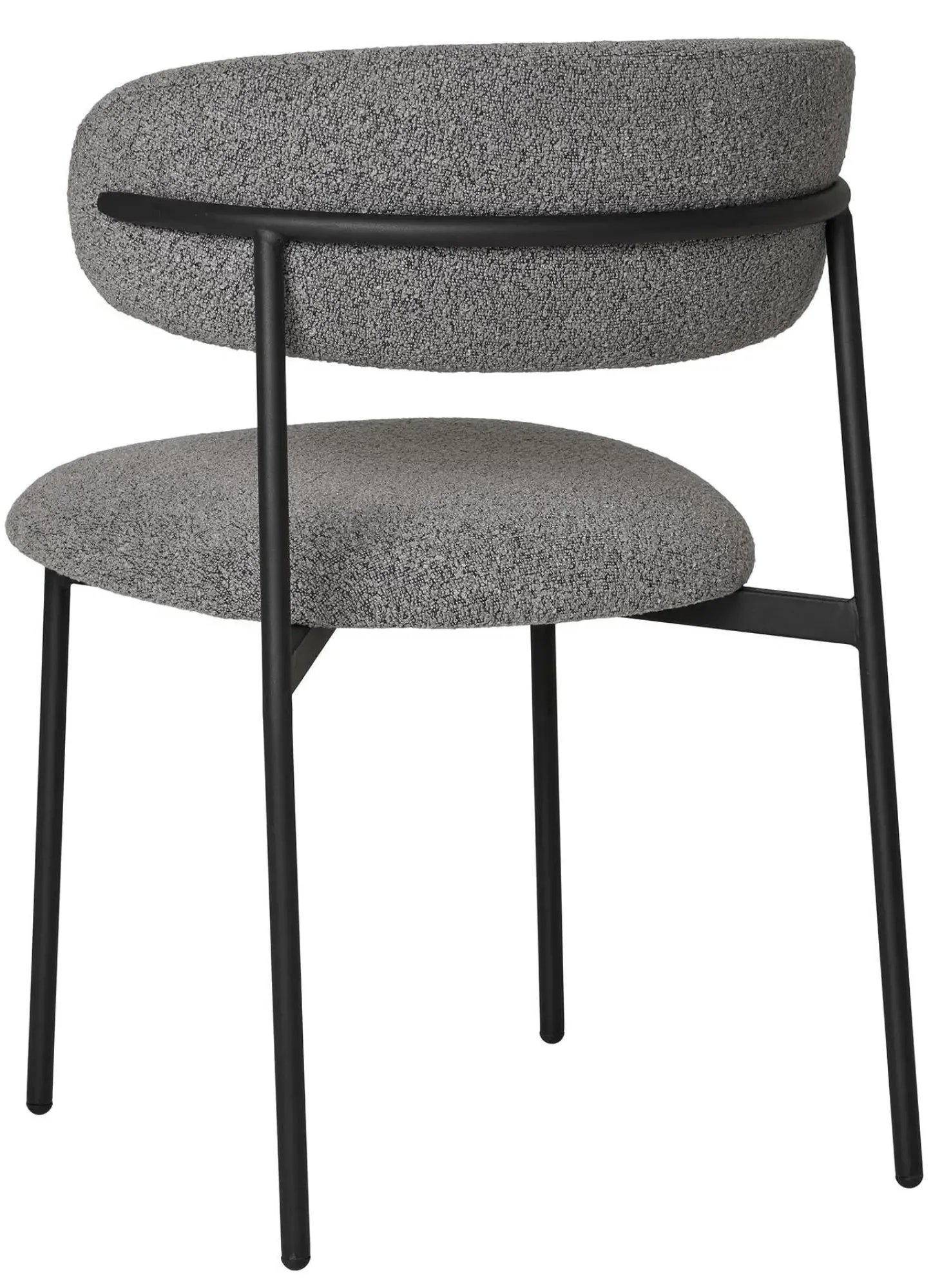 Mira Dining Chair Set of 2 - Light Grey, Boucle Fabric