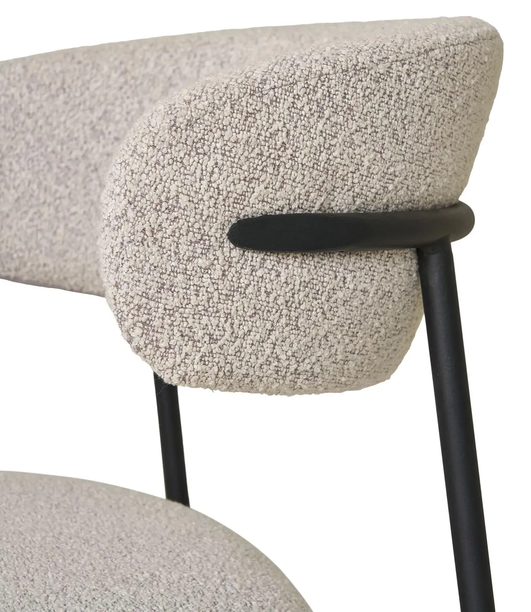 Mira Dining Chair Set of 2 - Sand, Boucle Fabric