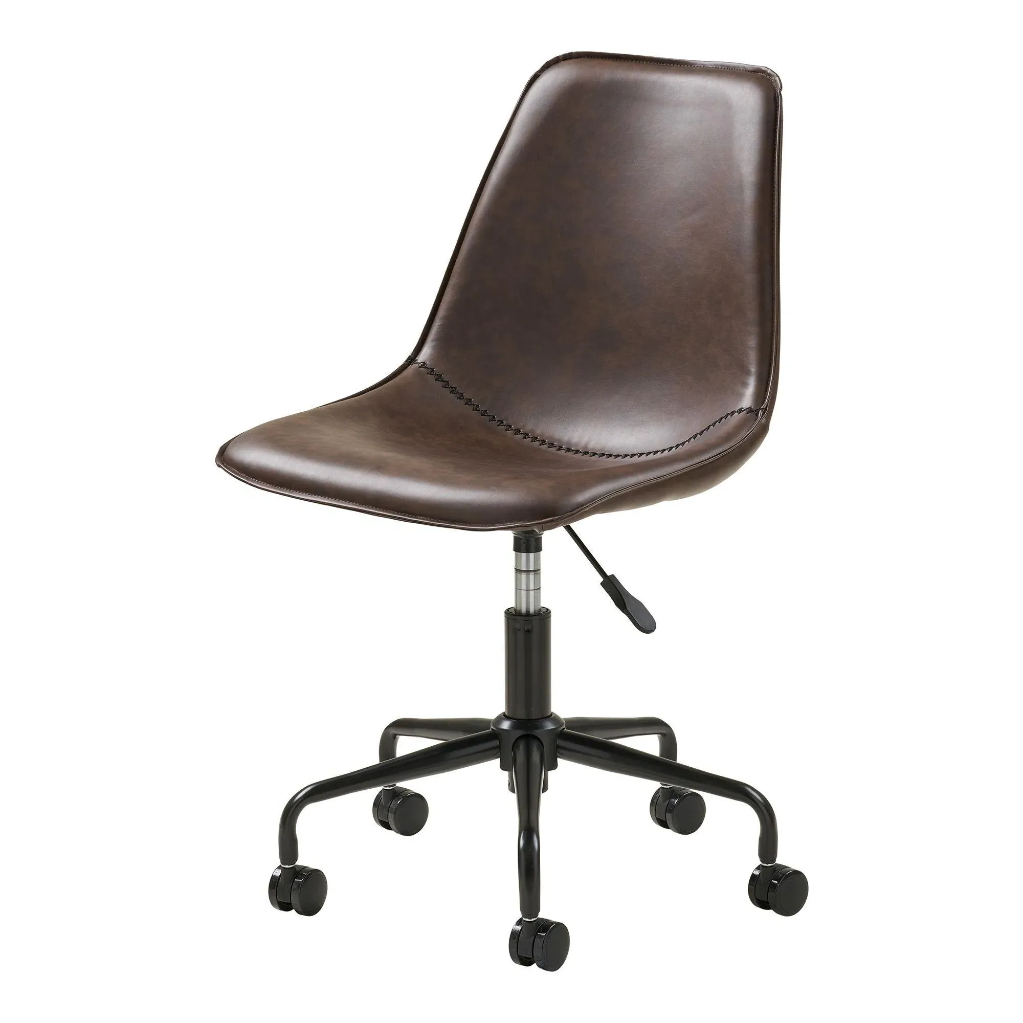 Monaco Adjustable Office Chair - Brown, Faux Leather