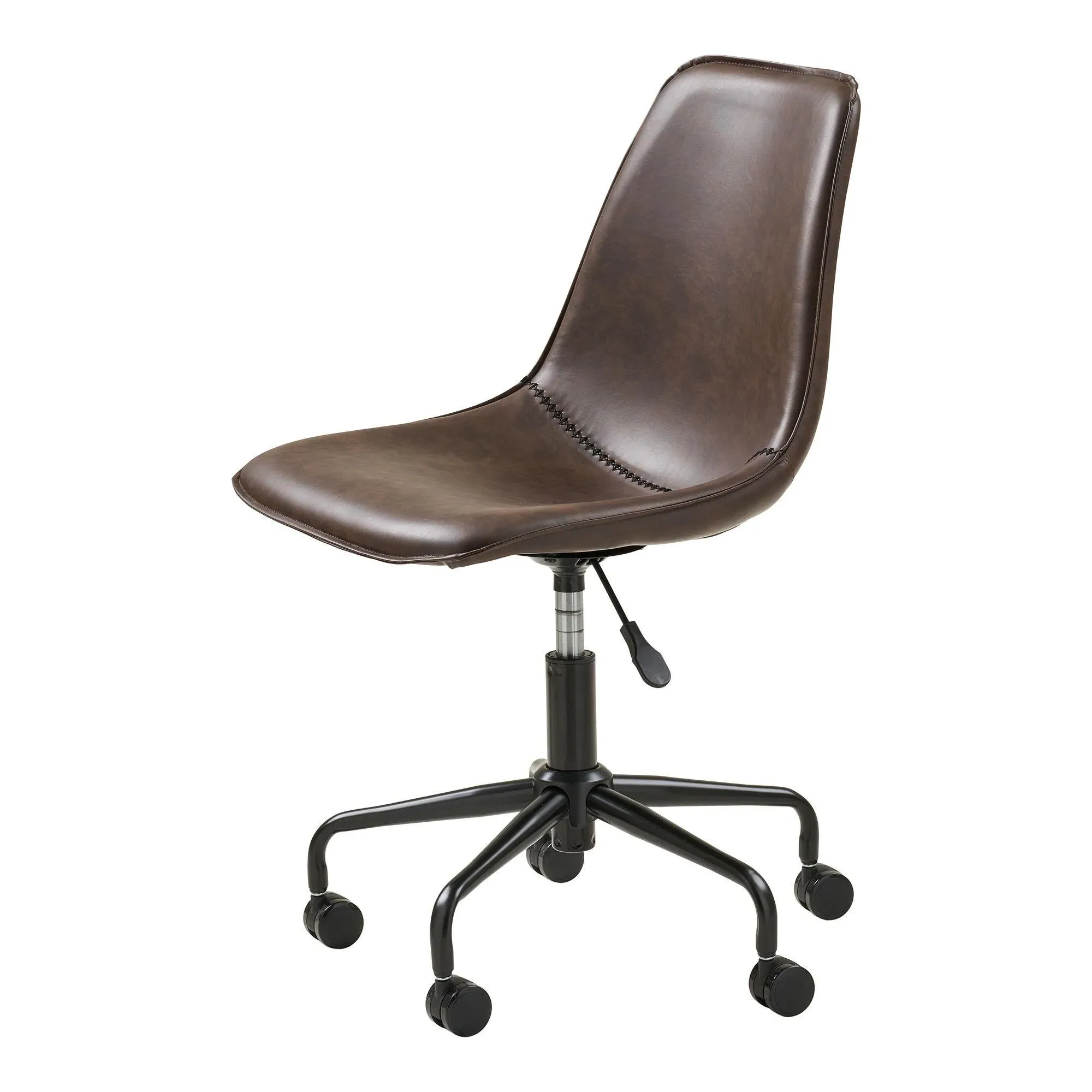 Monaco Adjustable Office Chair - Brown, Faux Leather