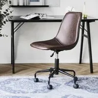 Monaco Adjustable Office Chair - Brown, Faux Leather