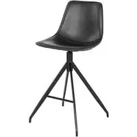 Monaco Barstool with Back - Black, Faux Leather