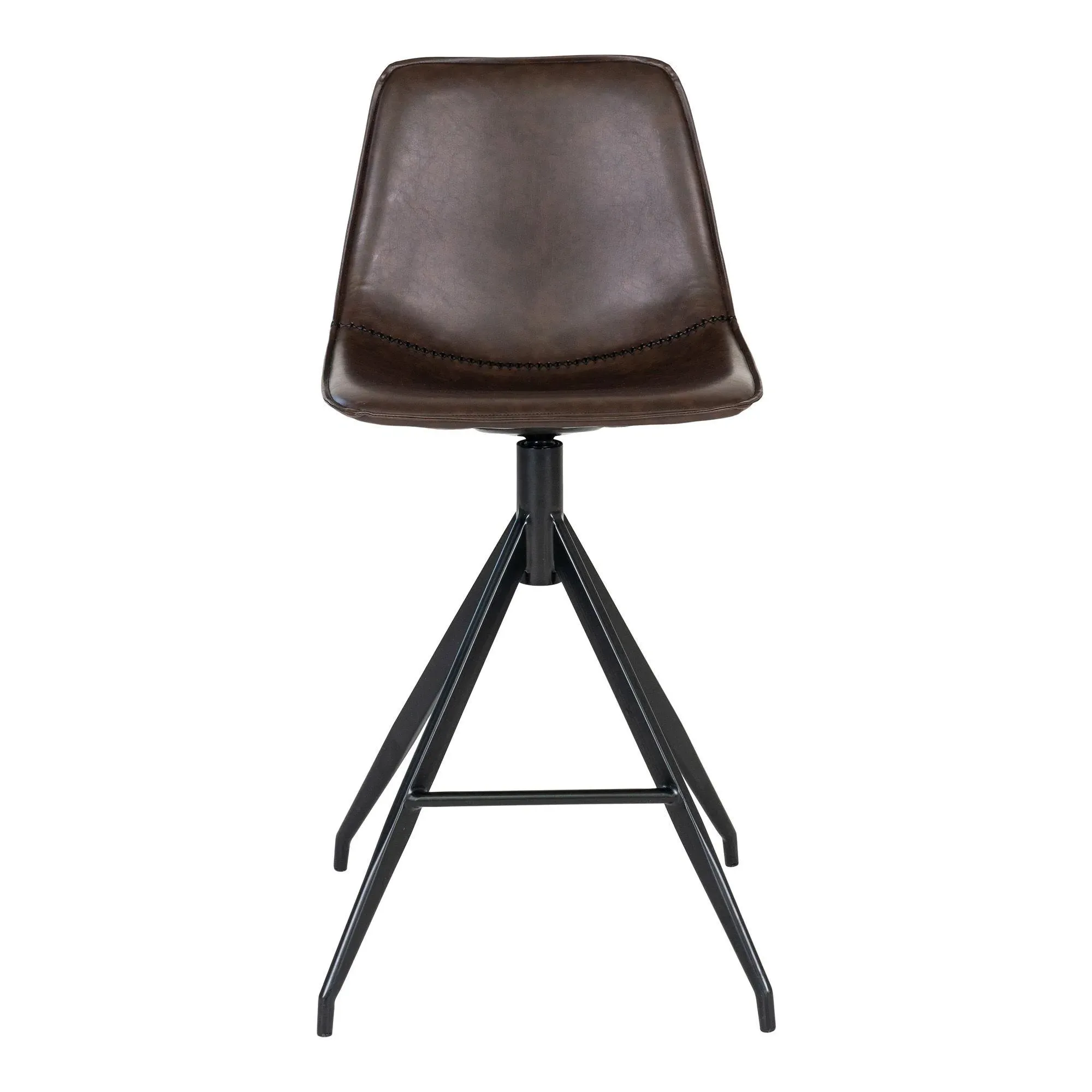 Monaco Barstool with Back - Brown, Faux Leather