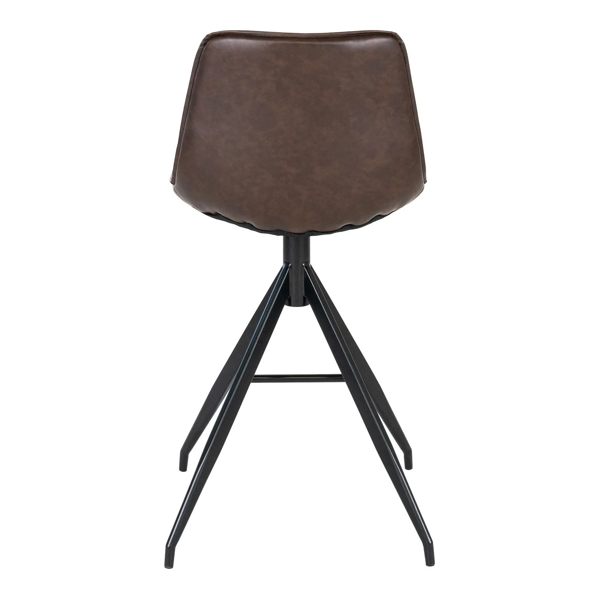 Monaco Barstool with Back - Brown, Faux Leather