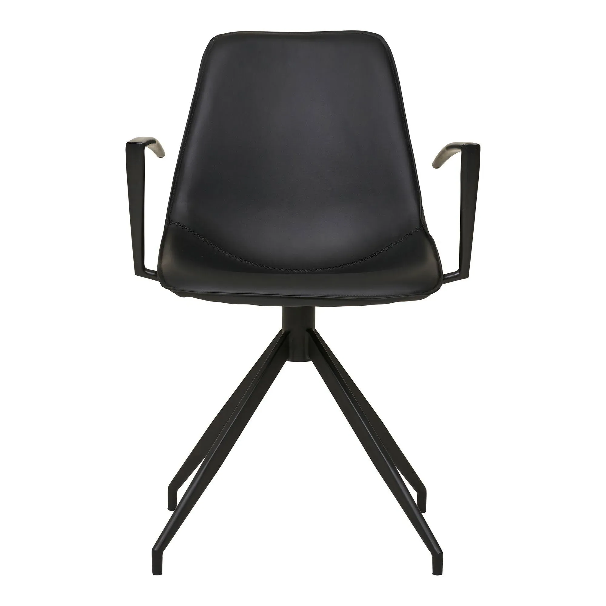 Monaco Swivel Dining Armchair - Black, Faux Leather
