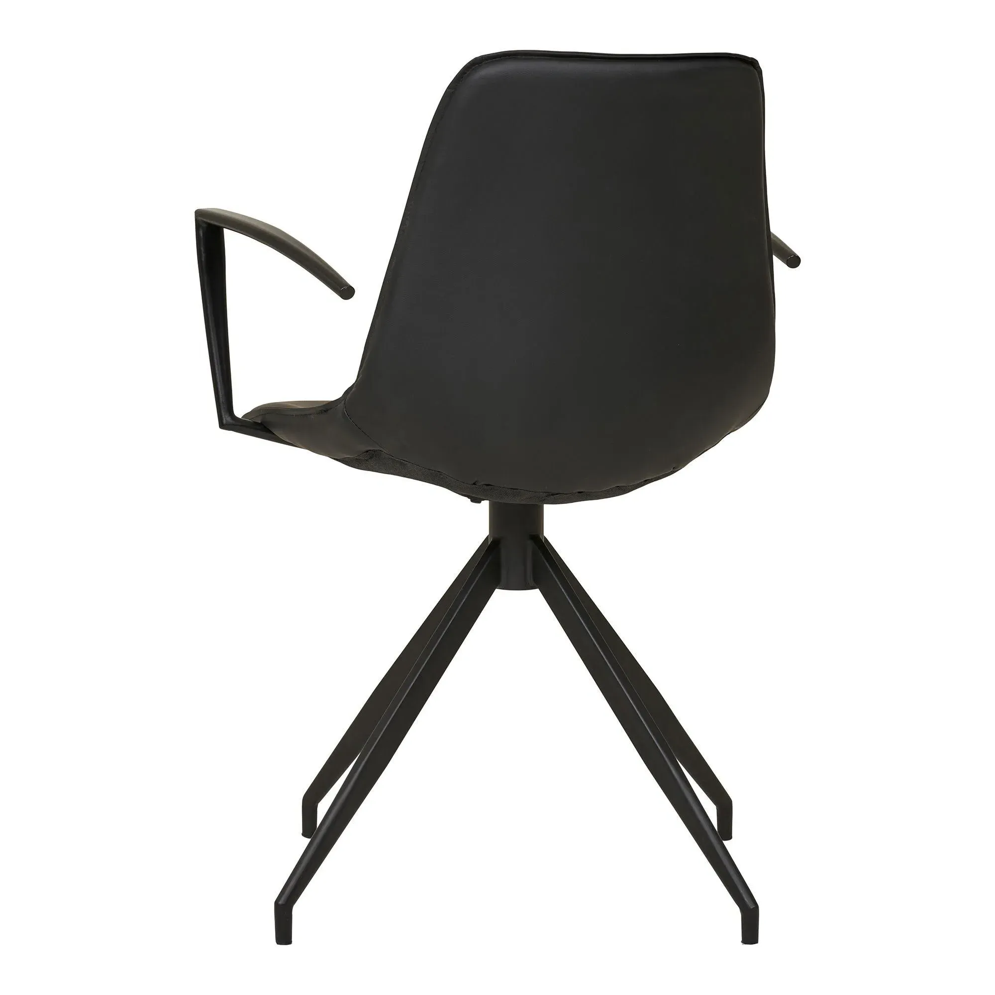 Monaco Swivel Dining Armchair - Black, Faux Leather