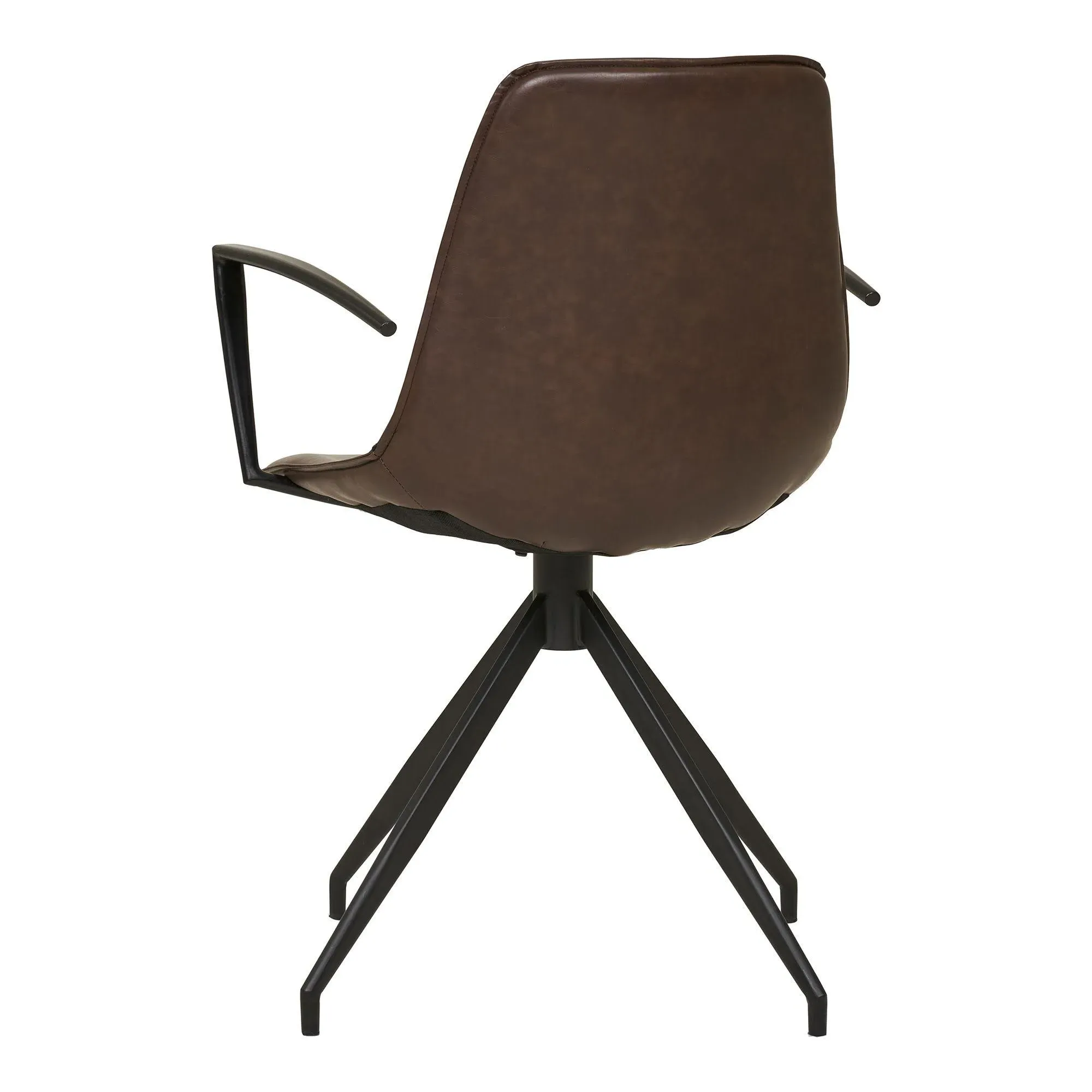Monaco Swivel Dining Armchair - Brown, Faux Leather