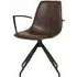 Monaco Swivel Dining Armchair - Brown, Faux Leather