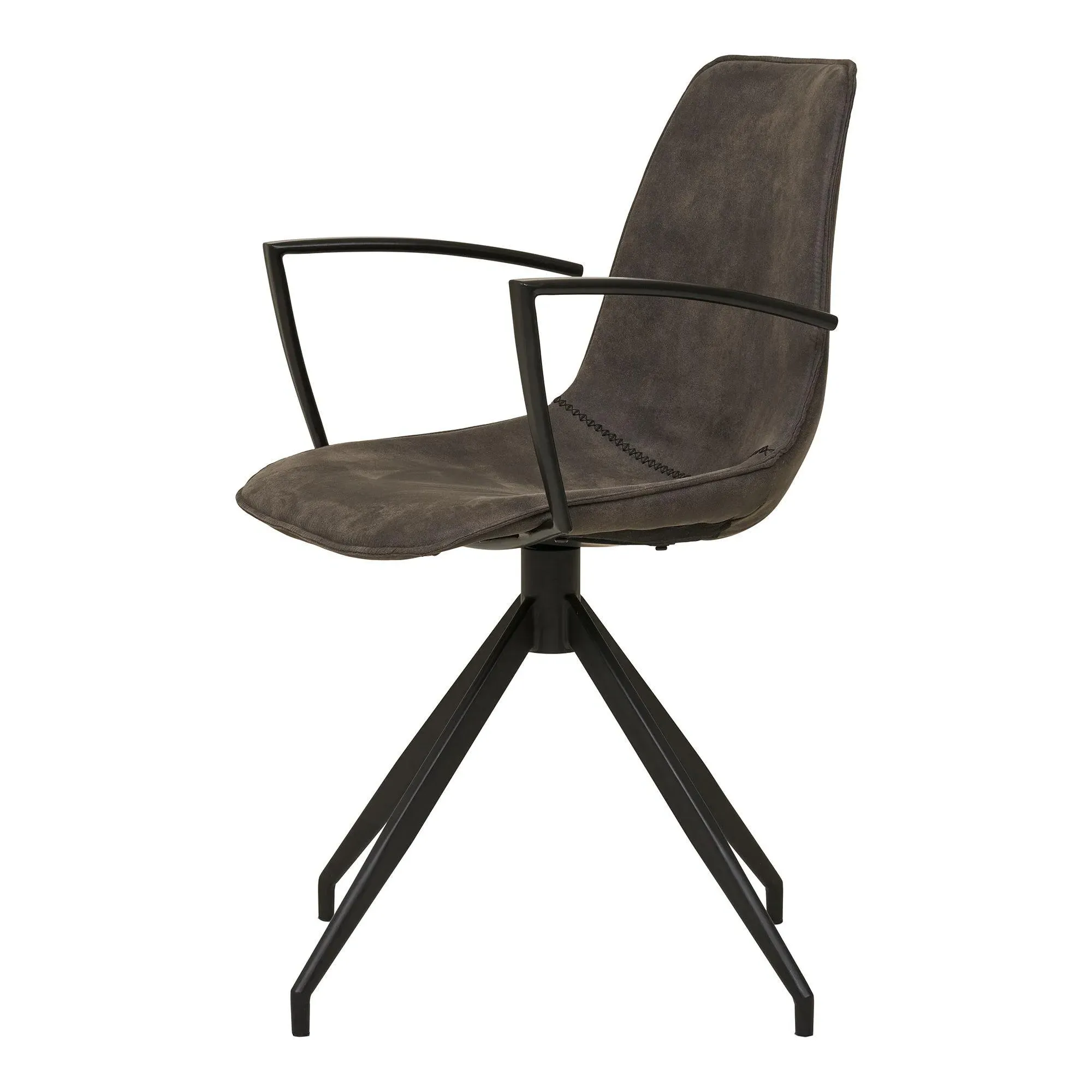 Monaco Swivel Dining Armchair - Grey, Fabric