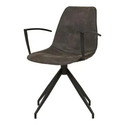 Monaco Swivel Dining Armchair - Grey, Fabric