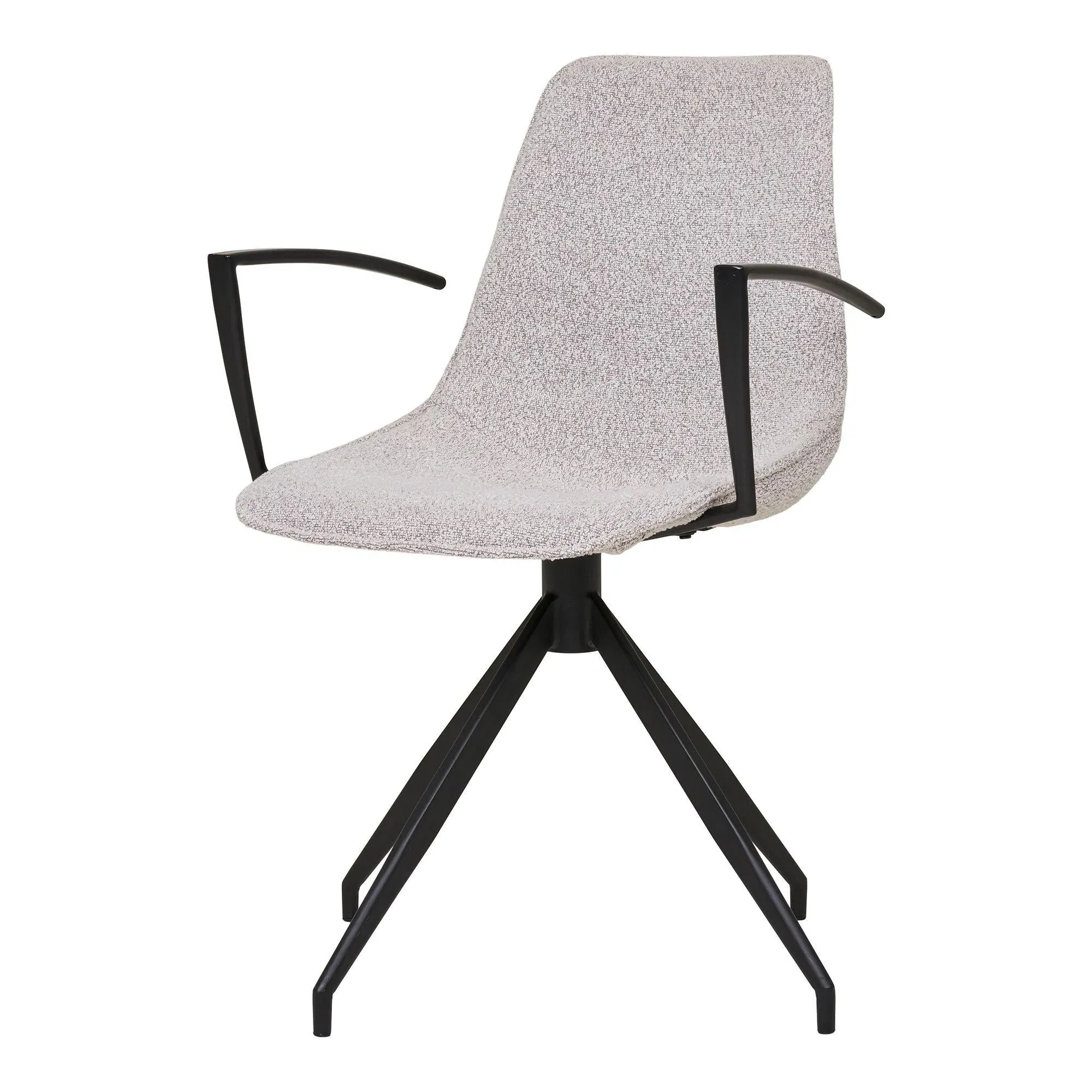 Monaco Swivel Dining Armchair - Light Grey, Boucle