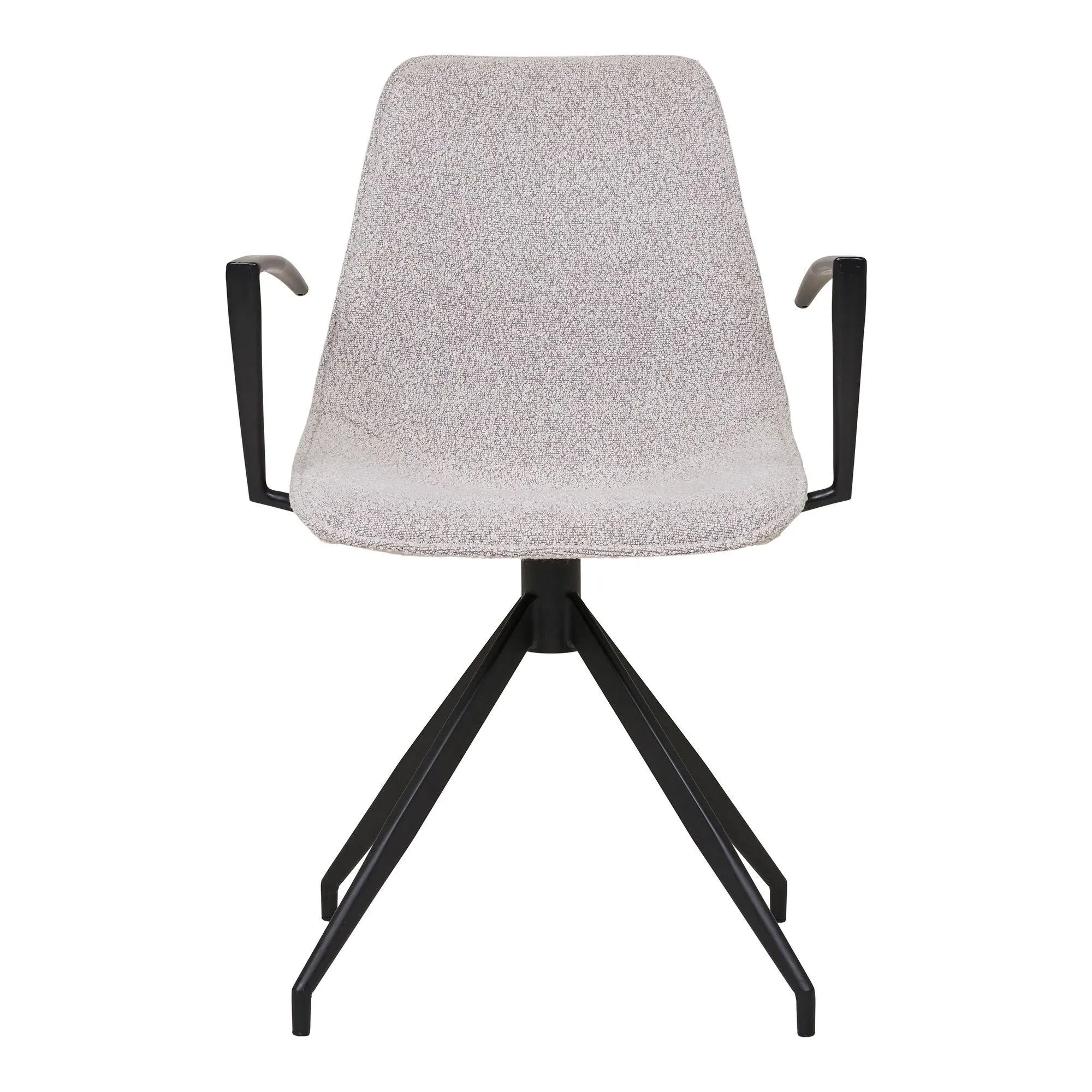 Monaco Swivel Dining Armchair - Light Grey, Boucle