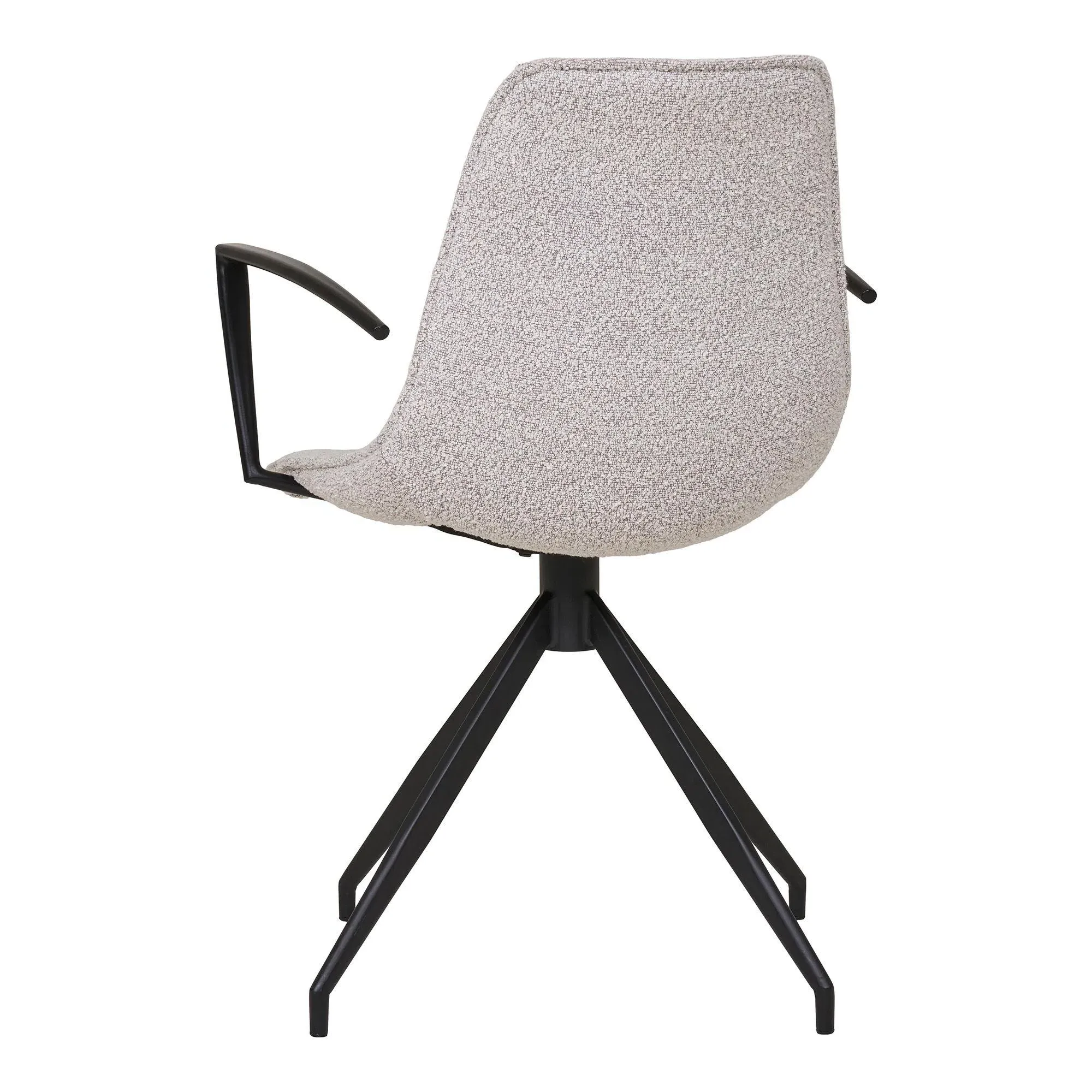 Monaco Swivel Dining Armchair - Light Grey, Boucle