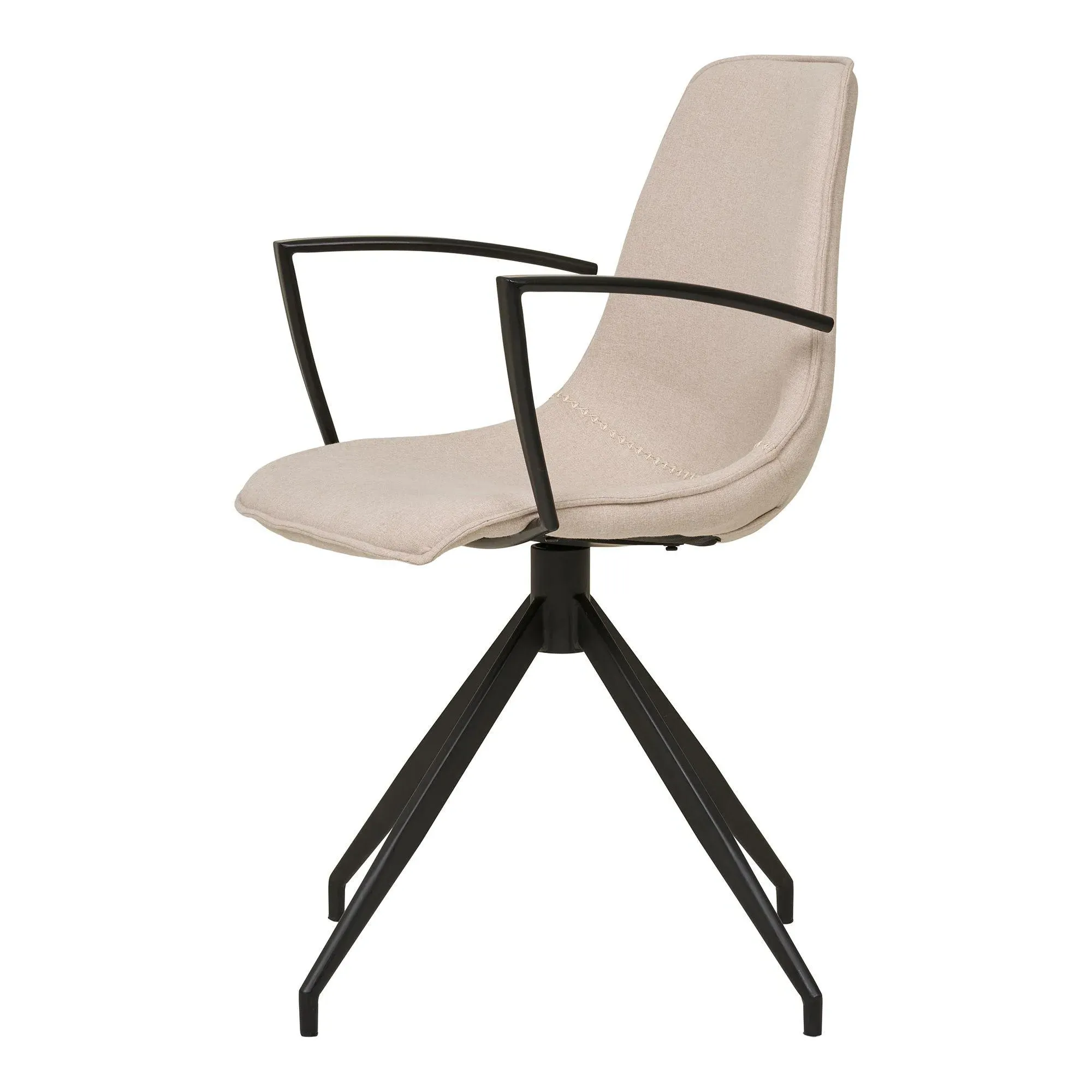 Monaco Swivel Dining Armchair - Sand, Fabric