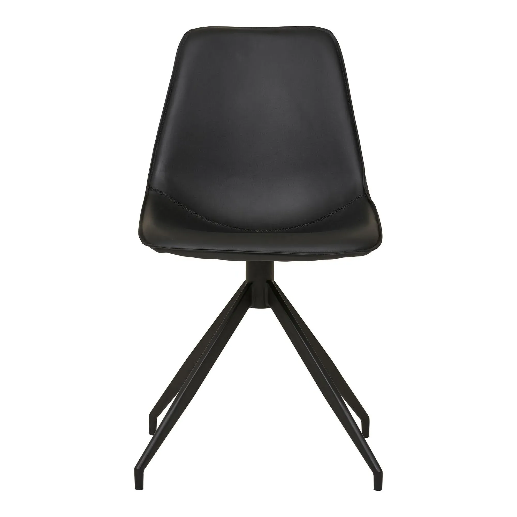Monaco Swivel Dining Chair - Black, Faux Leather