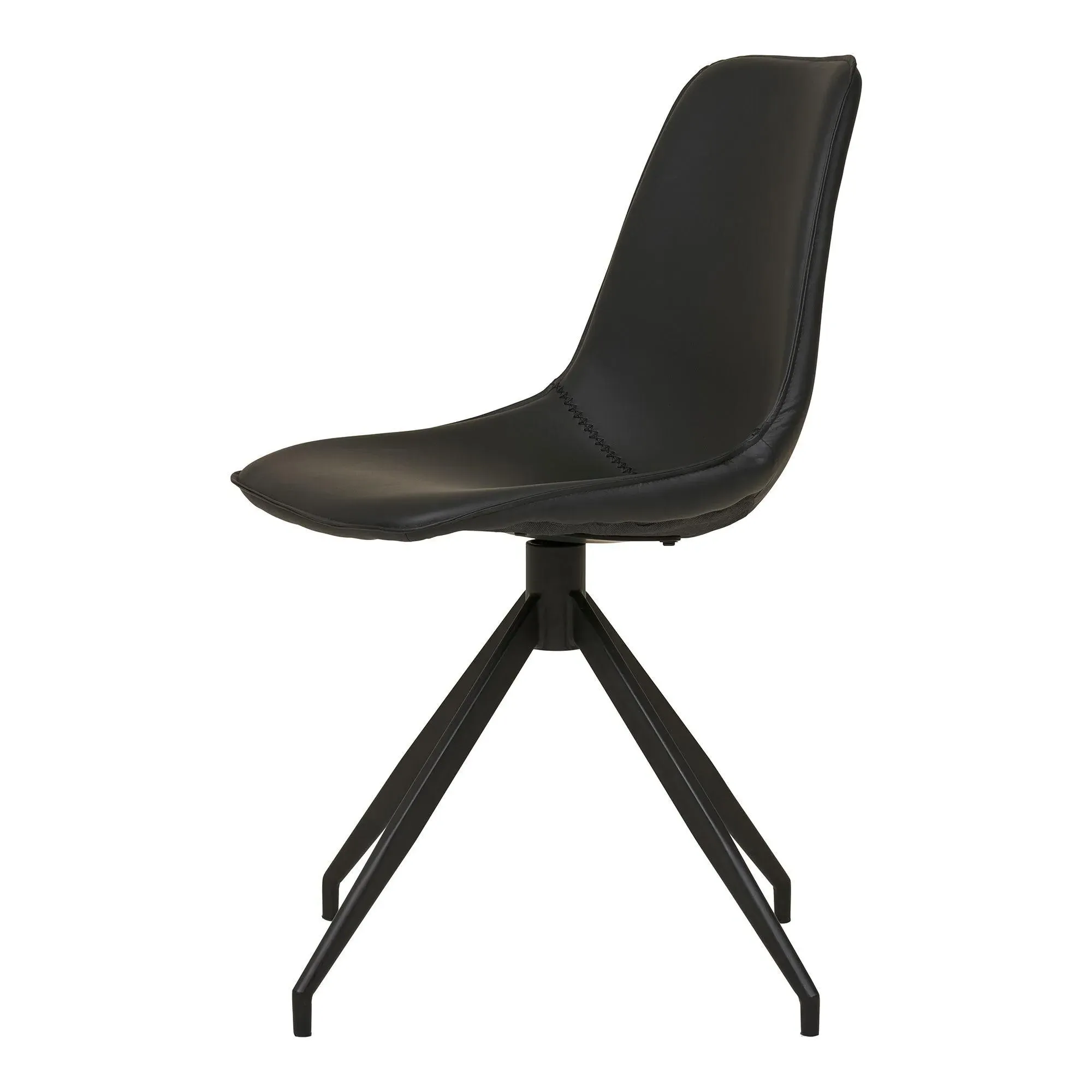 Monaco Swivel Dining Chair - Black, Faux Leather