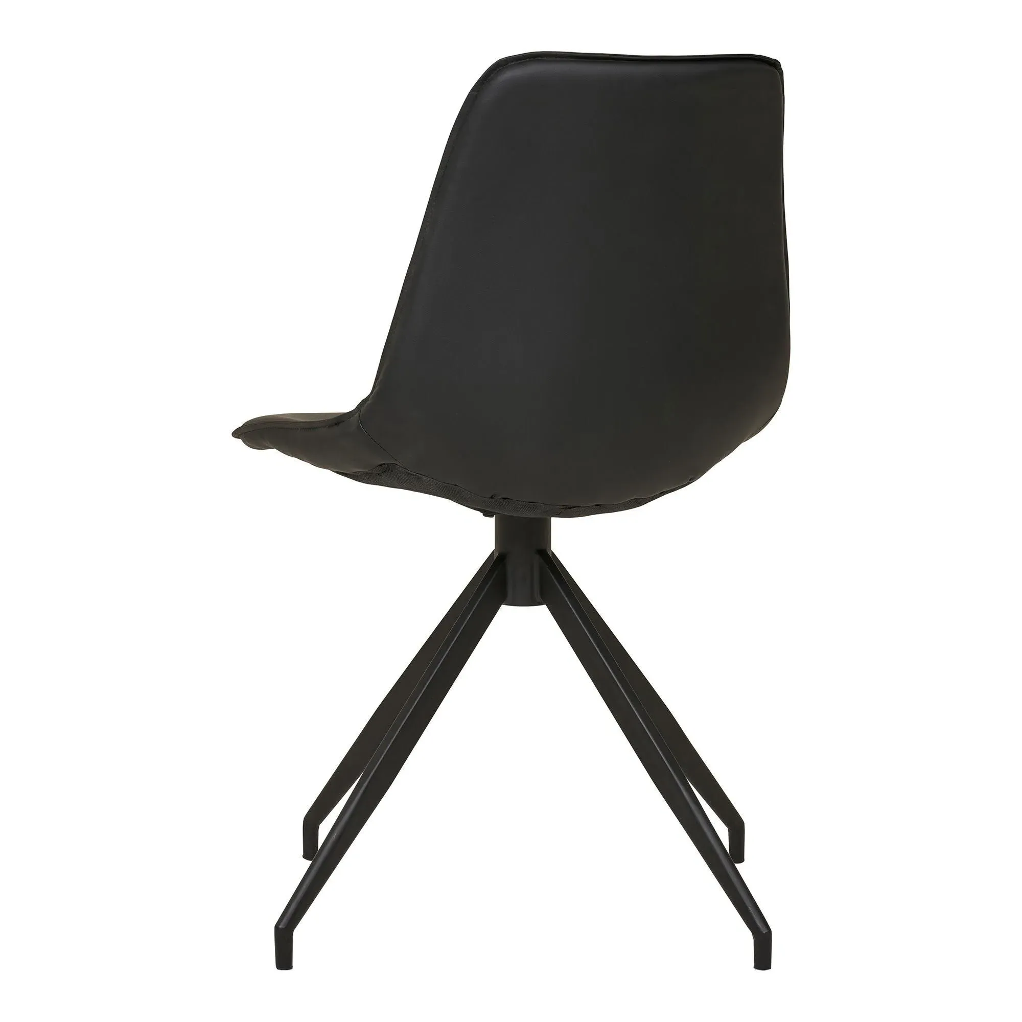 Monaco Swivel Dining Chair - Black, Faux Leather