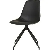 Monaco Swivel Dining Chair - Black, Faux Leather