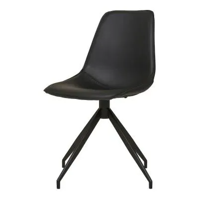 Monaco Swivel Dining Chair - Black, Faux Leather image