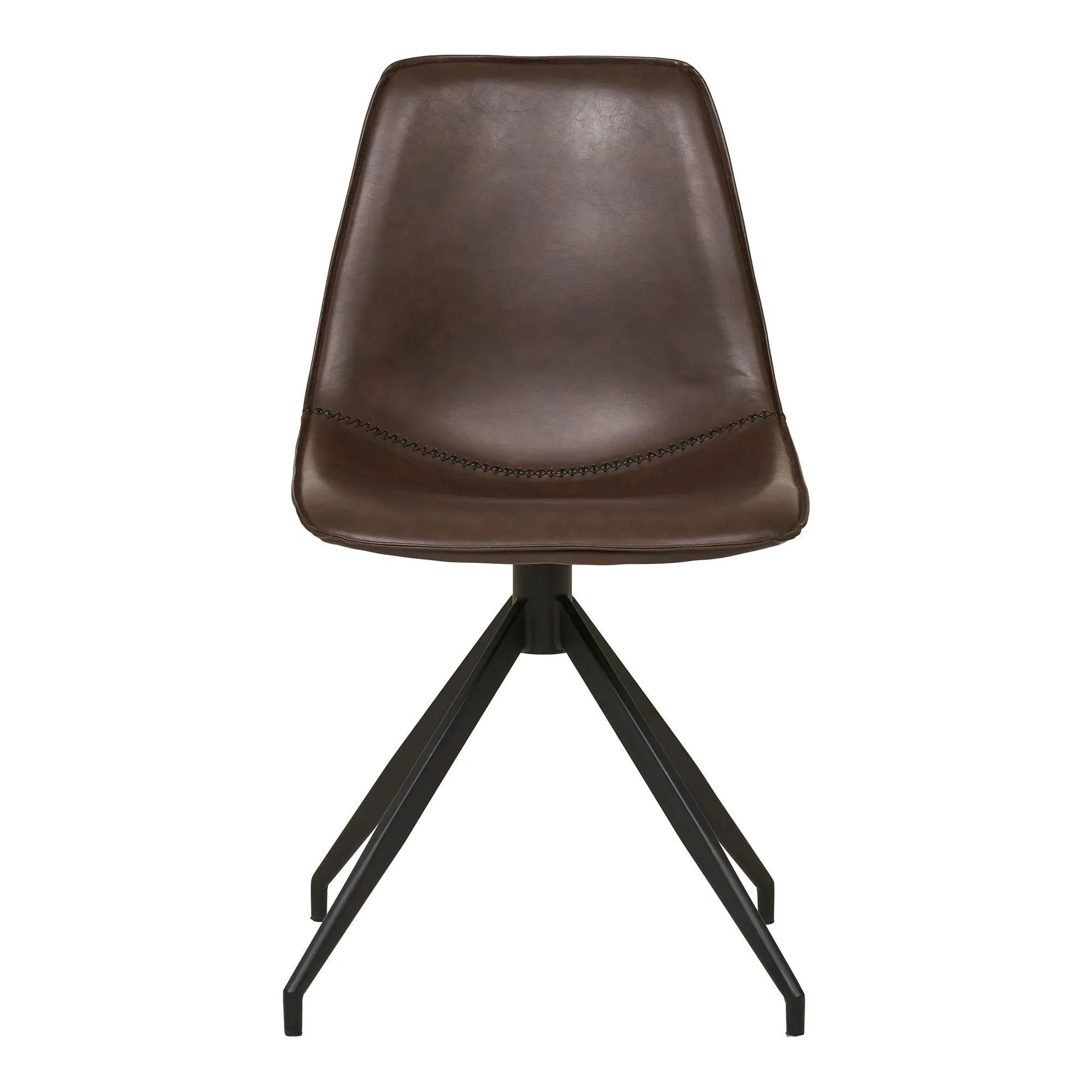Monaco Swivel Dining Chair - Dark Brown, Faux Leather