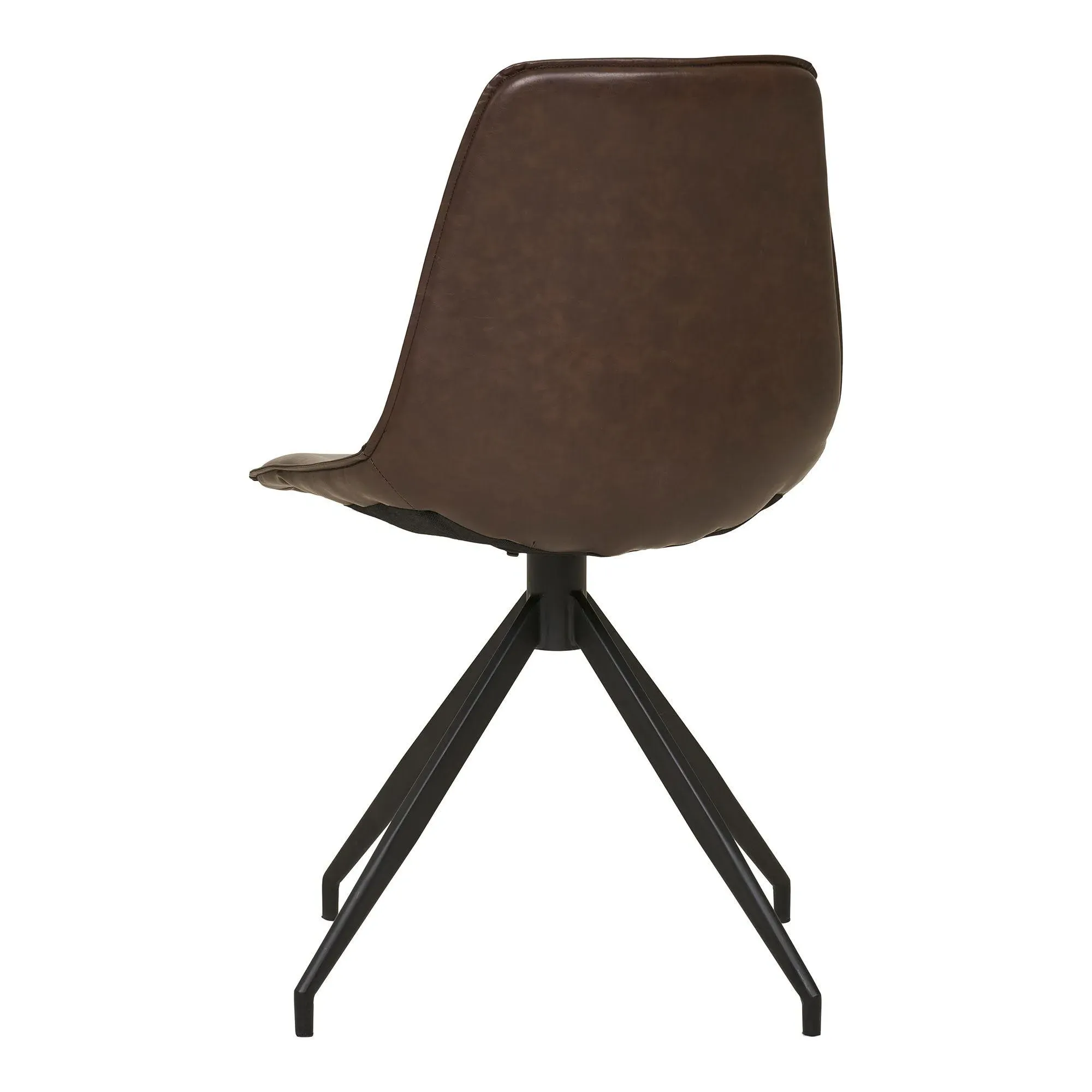 Monaco Swivel Dining Chair - Dark Brown, Faux Leather