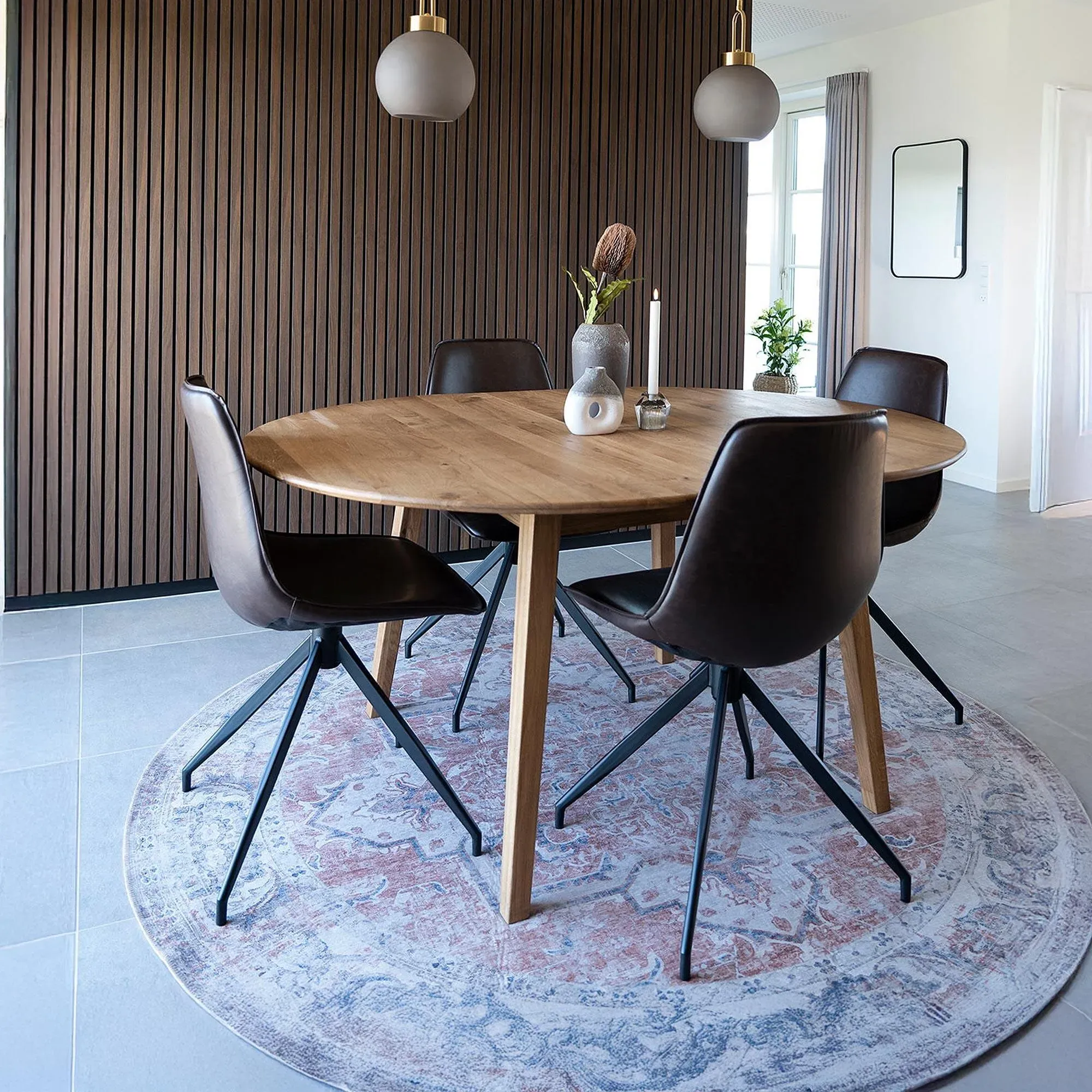 Monaco Swivel Dining Chair - Dark Brown, Faux Leather