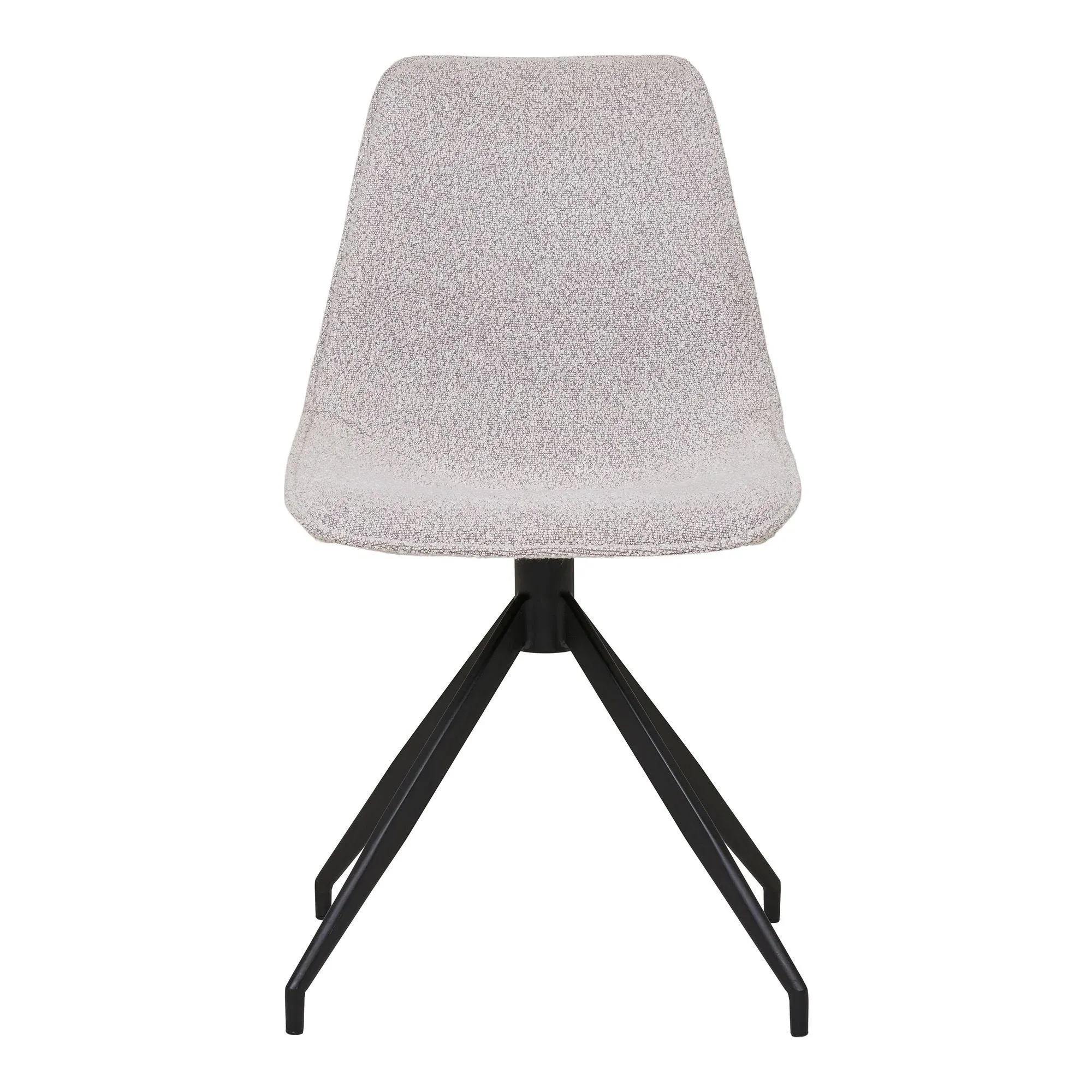 Monaco Swivel Dining Chair - Grey, Boucle Fabric