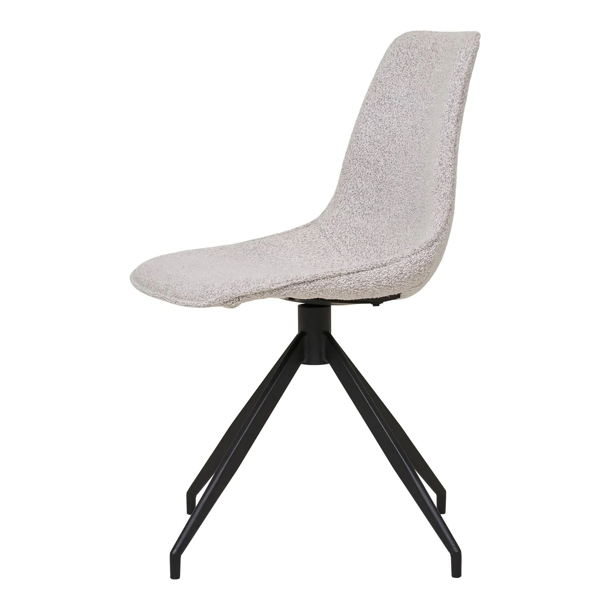 Monaco Swivel Dining Chair - Grey, Boucle Fabric