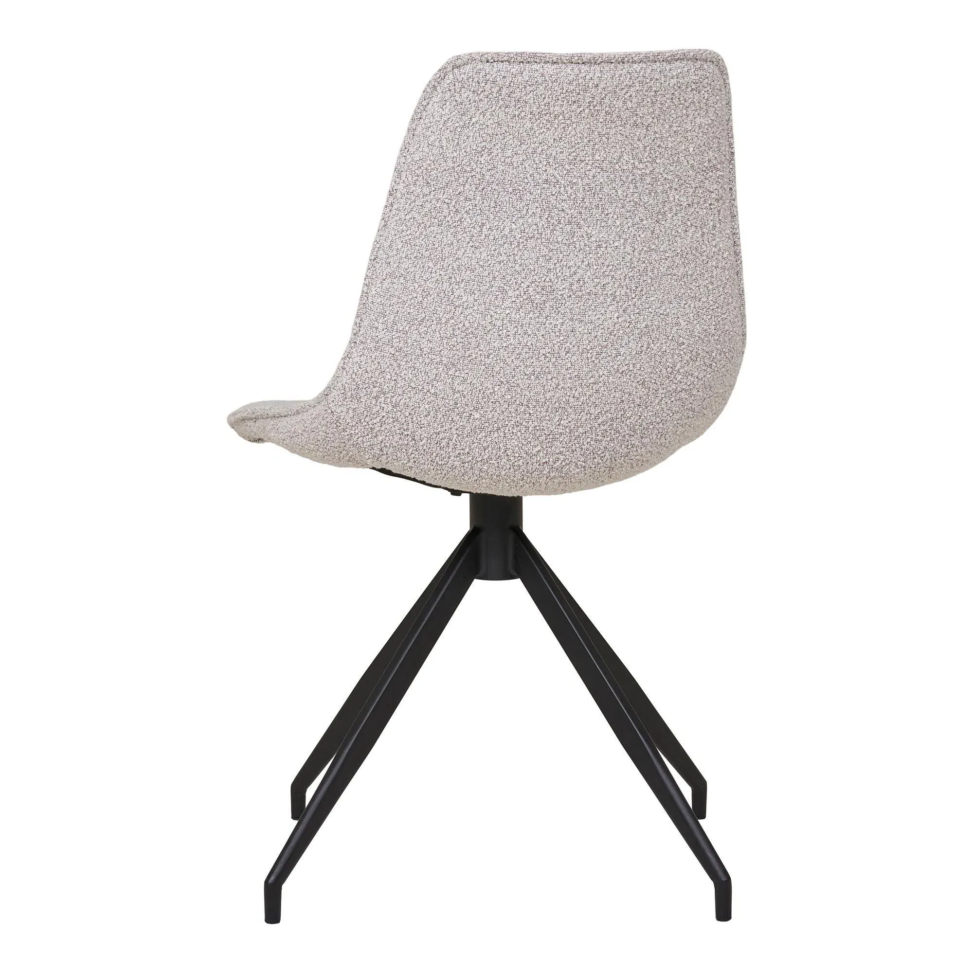 Monaco Swivel Dining Chair - Grey, Boucle Fabric