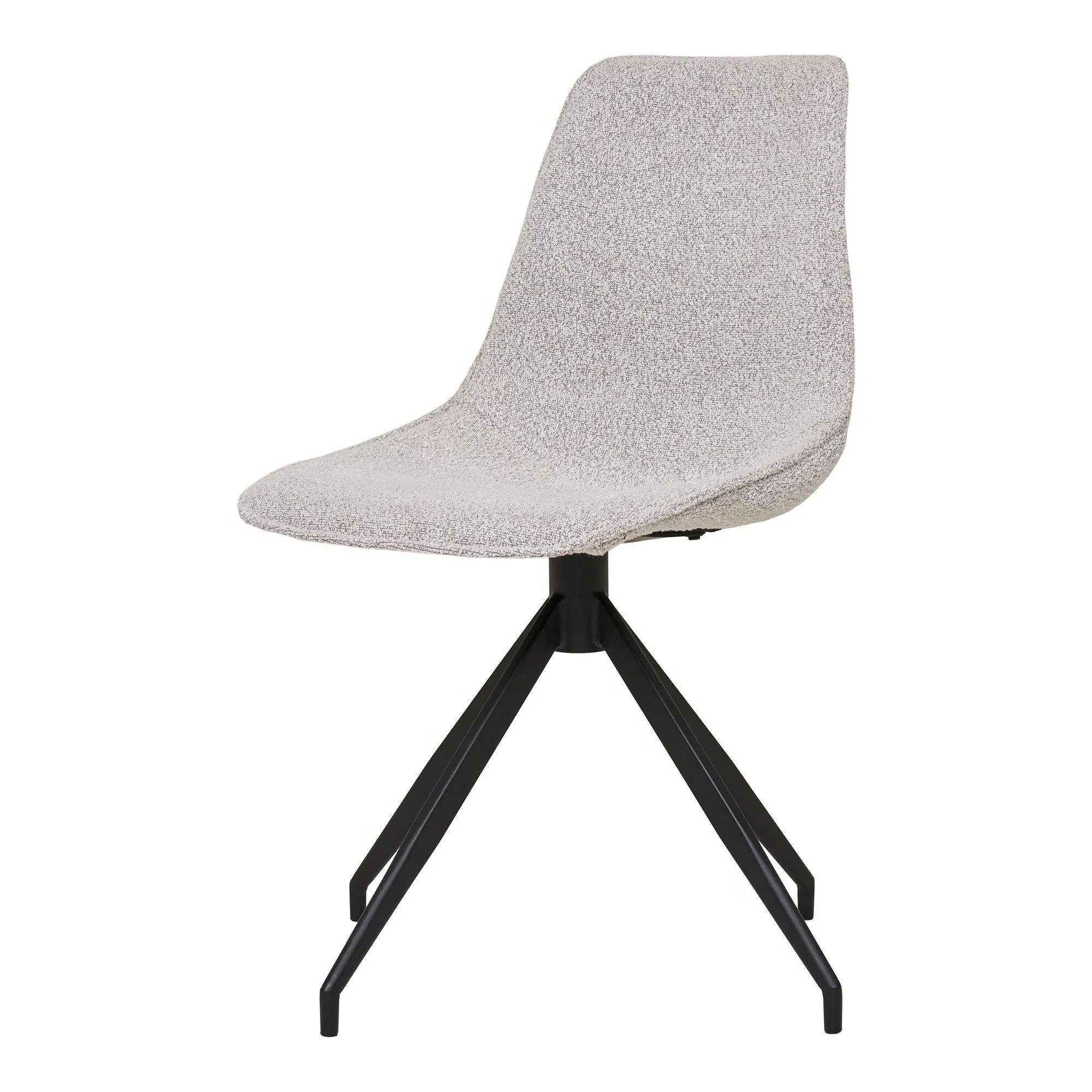 Monaco Swivel Dining Chair - Grey, Boucle Fabric