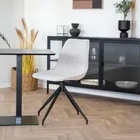 Monaco Swivel Dining Chair - Grey, Boucle Fabric