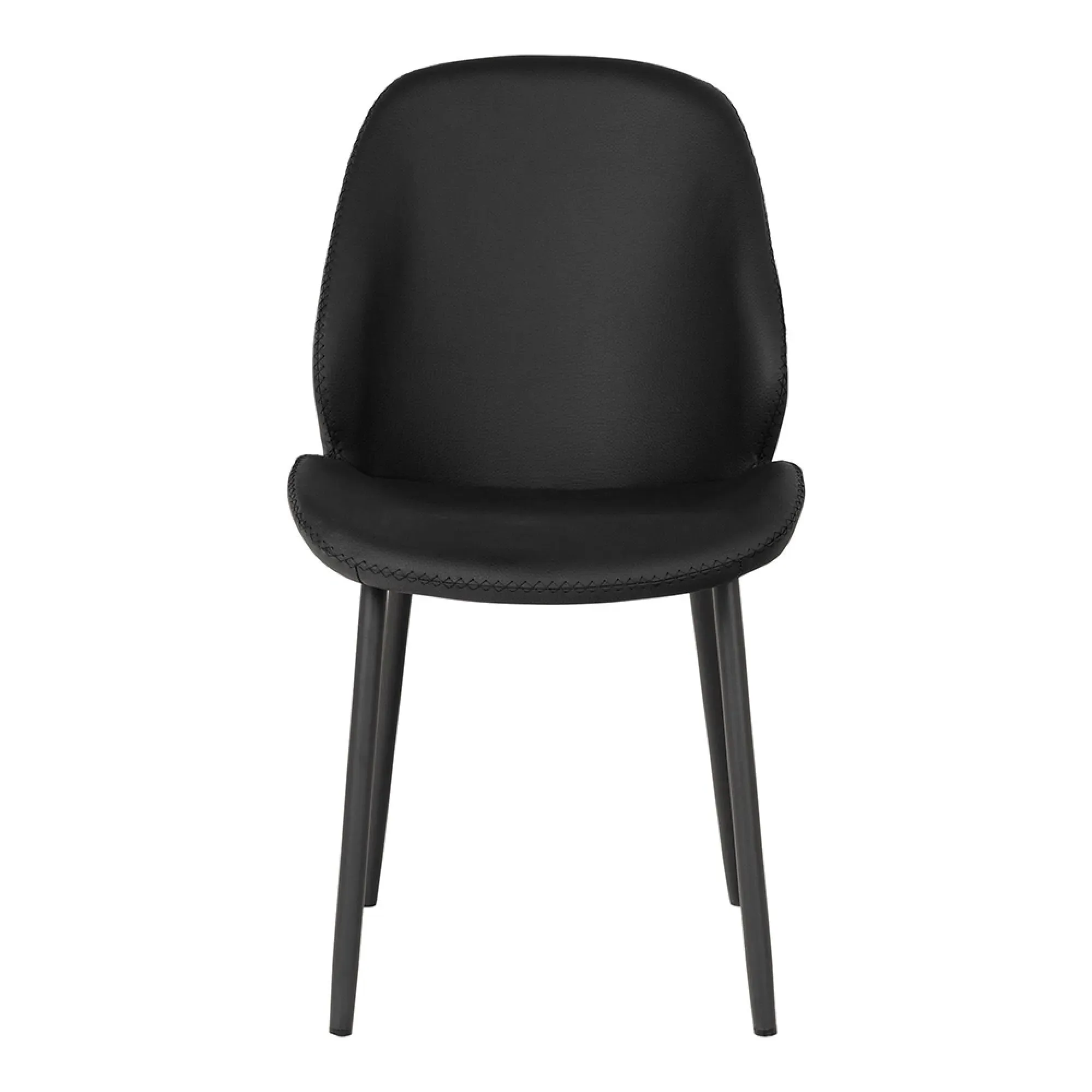 Monte Carlo Dining Chair - Black, Faux Leather