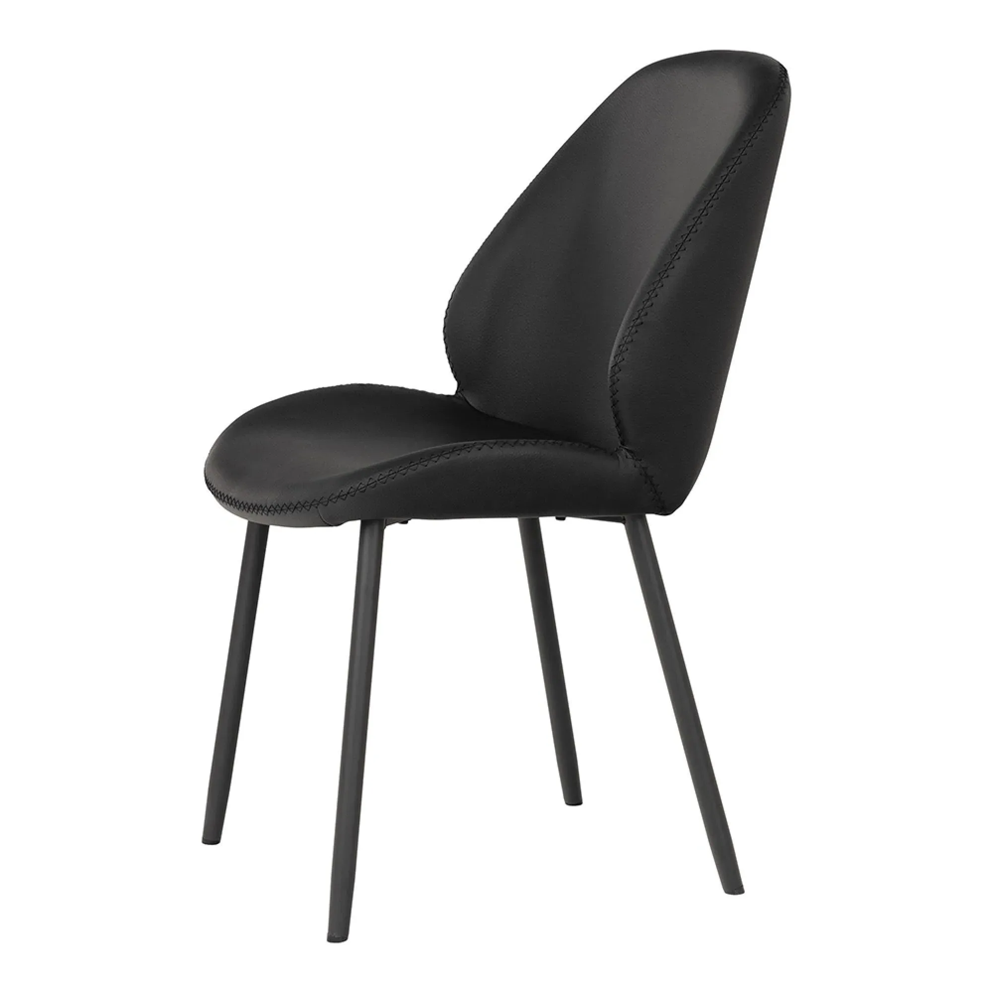 Monte Carlo Dining Chair - Black, Faux Leather