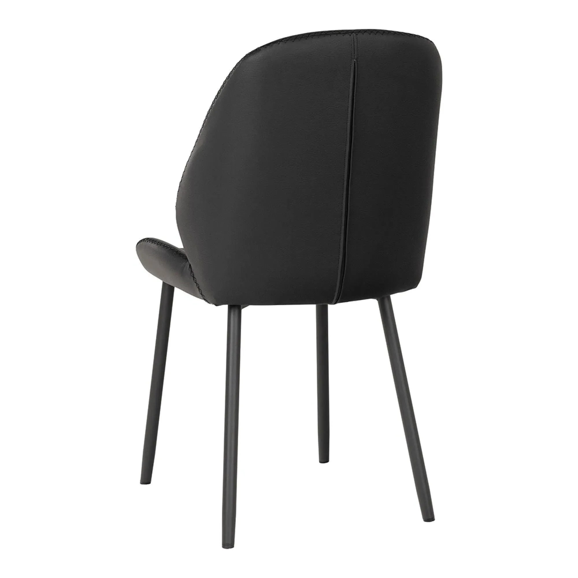 Monte Carlo Dining Chair - Black, Faux Leather