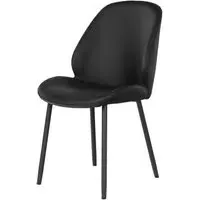 Monte Carlo Dining Chair - Black, Faux Leather