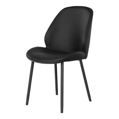 Monte Carlo Dining Chair - Black, Faux Leather image