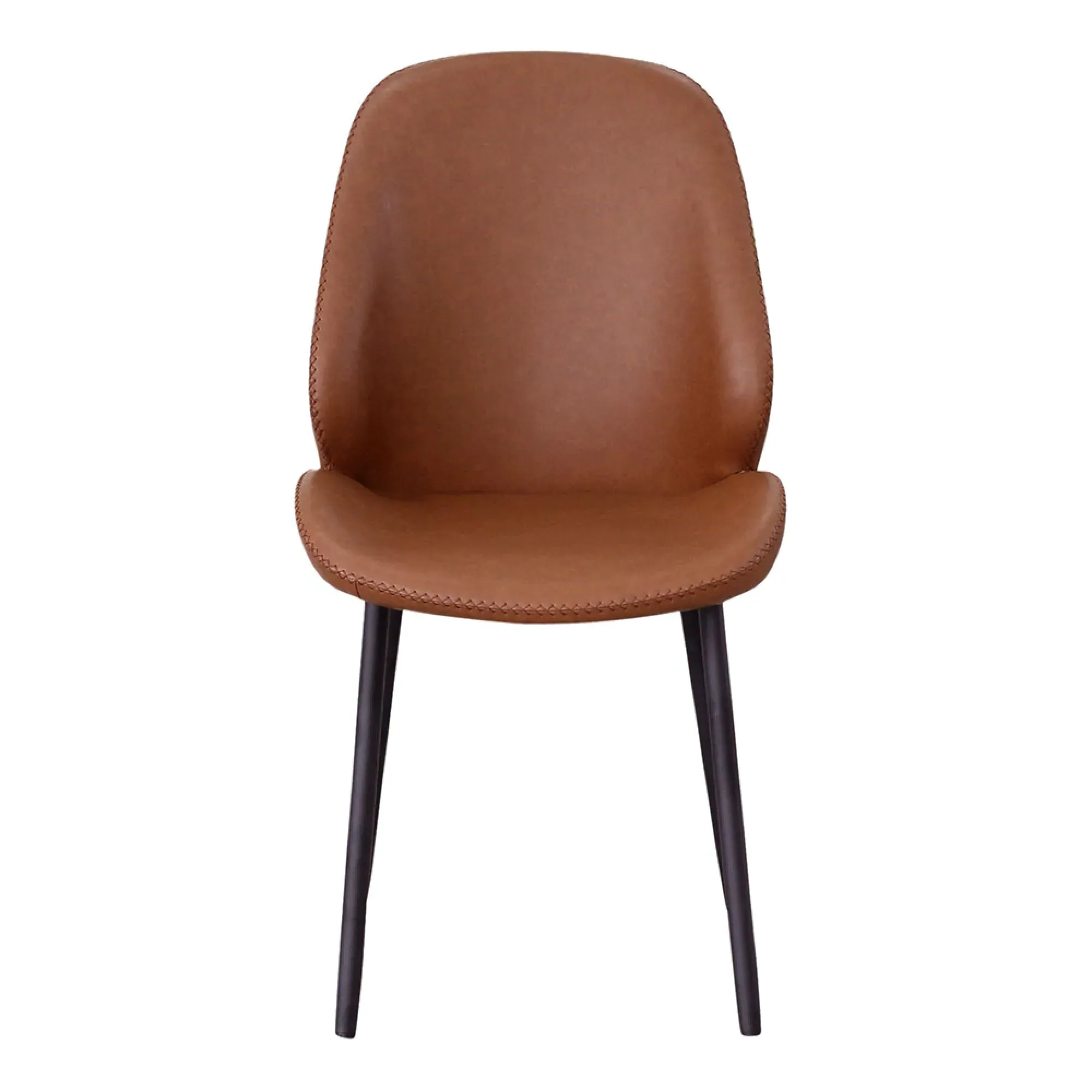 Monte Carlo Dining Chair - Brown, Faux Leather
