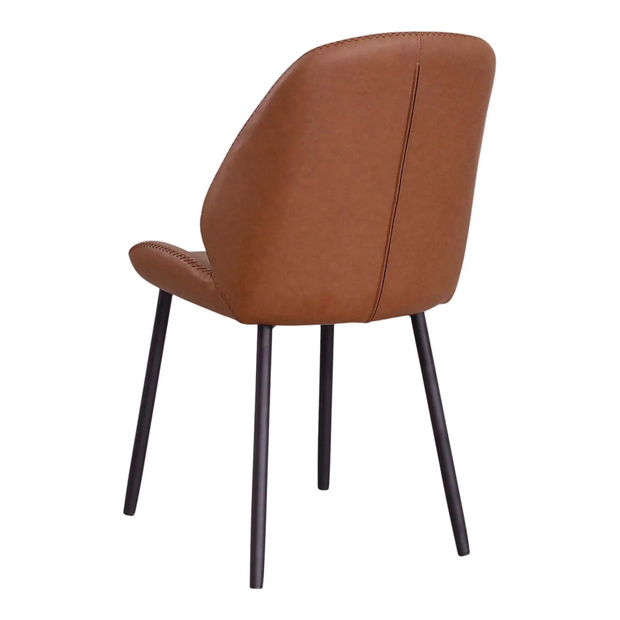 Monte Carlo Dining Chair - Brown, Faux Leather