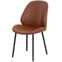 Monte Carlo Dining Chair - Brown, Faux Leather