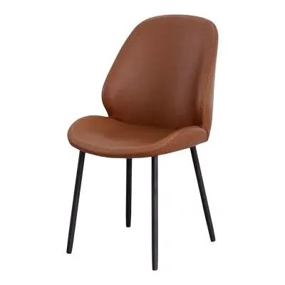 Monte Carlo Dining Chair - Brown, Faux Leather