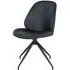 Monte Carlo Swivel Dining Chair - Black, Faux Leather
