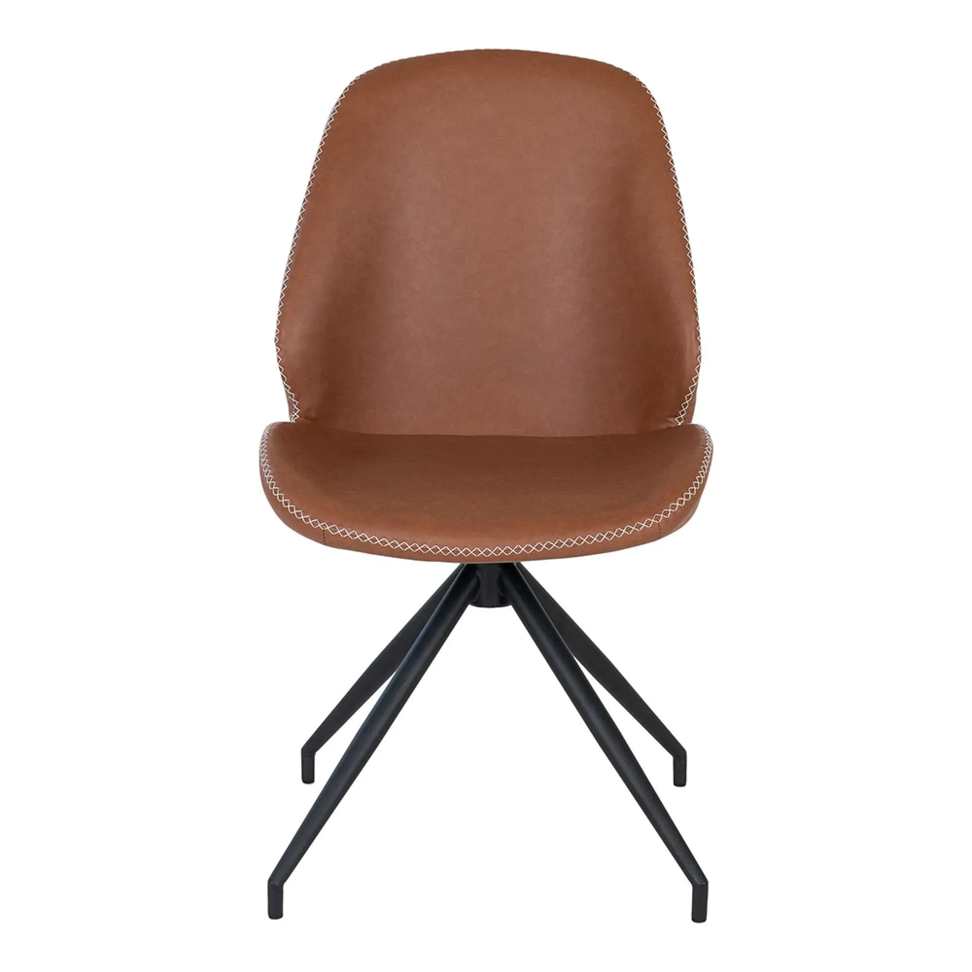 Monte Carlo Swivel Dining Chair - Brown, Faux Leather