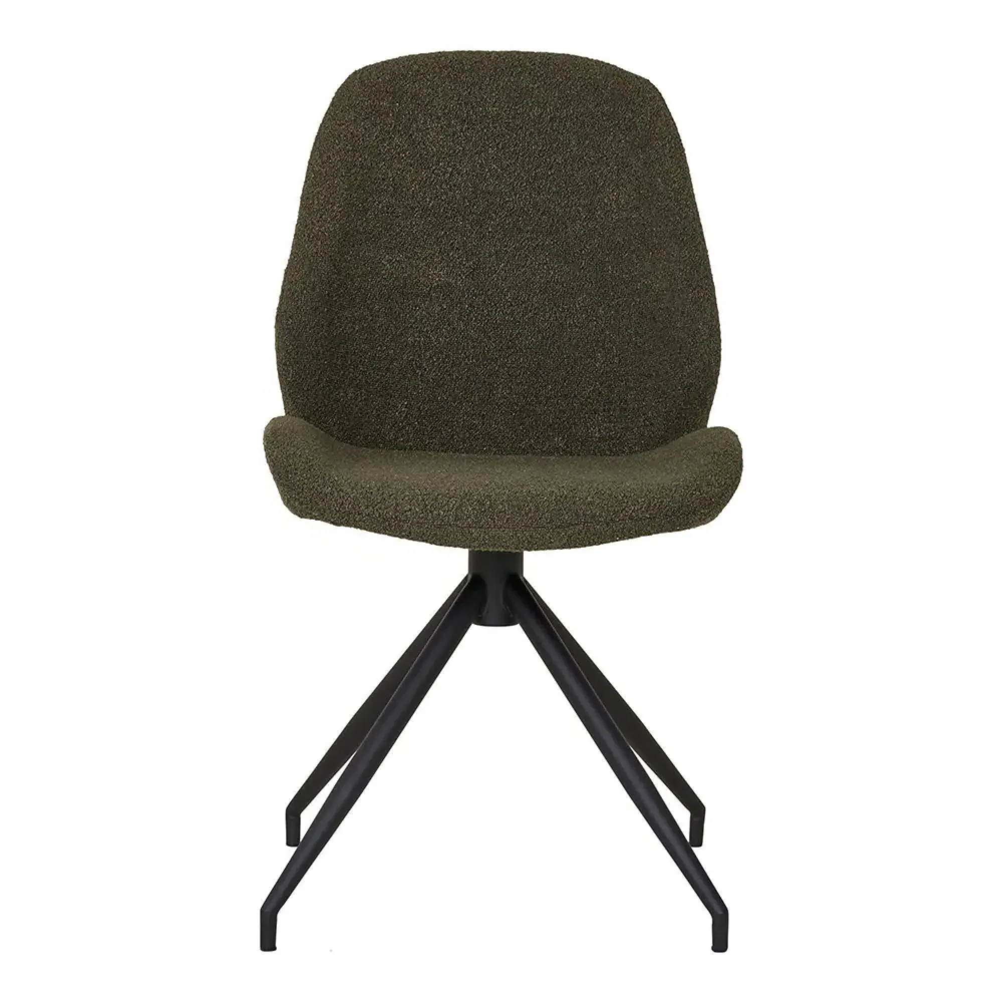 Monte Carlo Swivel Dining Chair - Green, Boucle Fabric