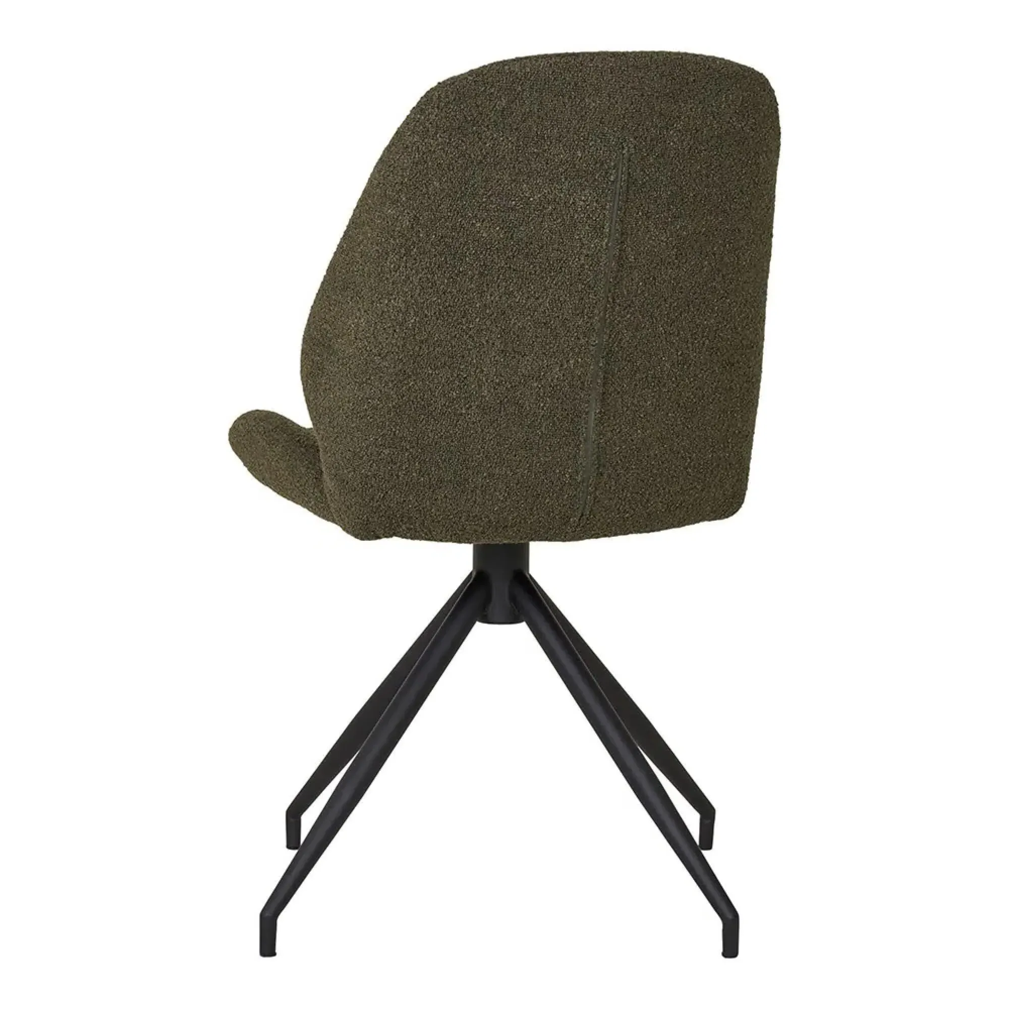 Monte Carlo Swivel Dining Chair - Green, Boucle Fabric
